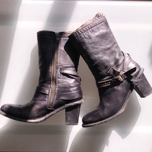 ✨BEDSTÜ Bovine Blk Leather Boots Sz9 ✨